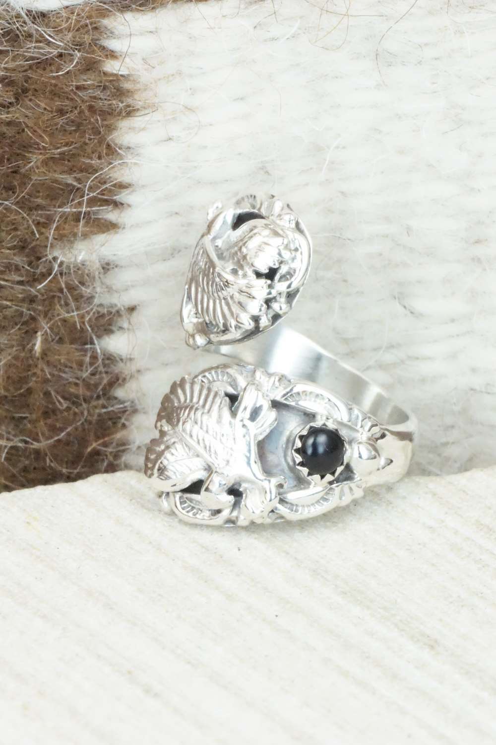 Onyx & Sterling Silver Ring - Mark Barney - Size 6.75