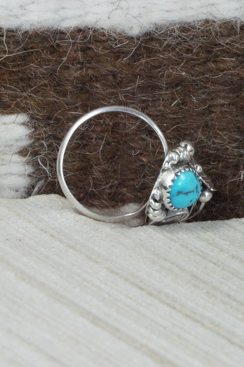 Turquoise & Sterling Silver Ring - Max Calladitto - Size 8.5