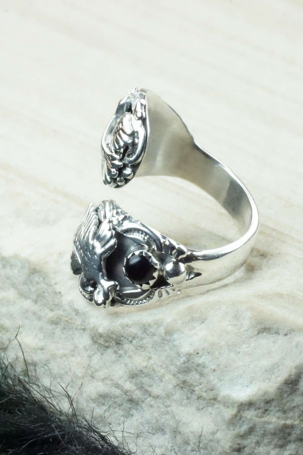 Onyx & Sterling Silver Ring - Mark Barney - Size 6.75