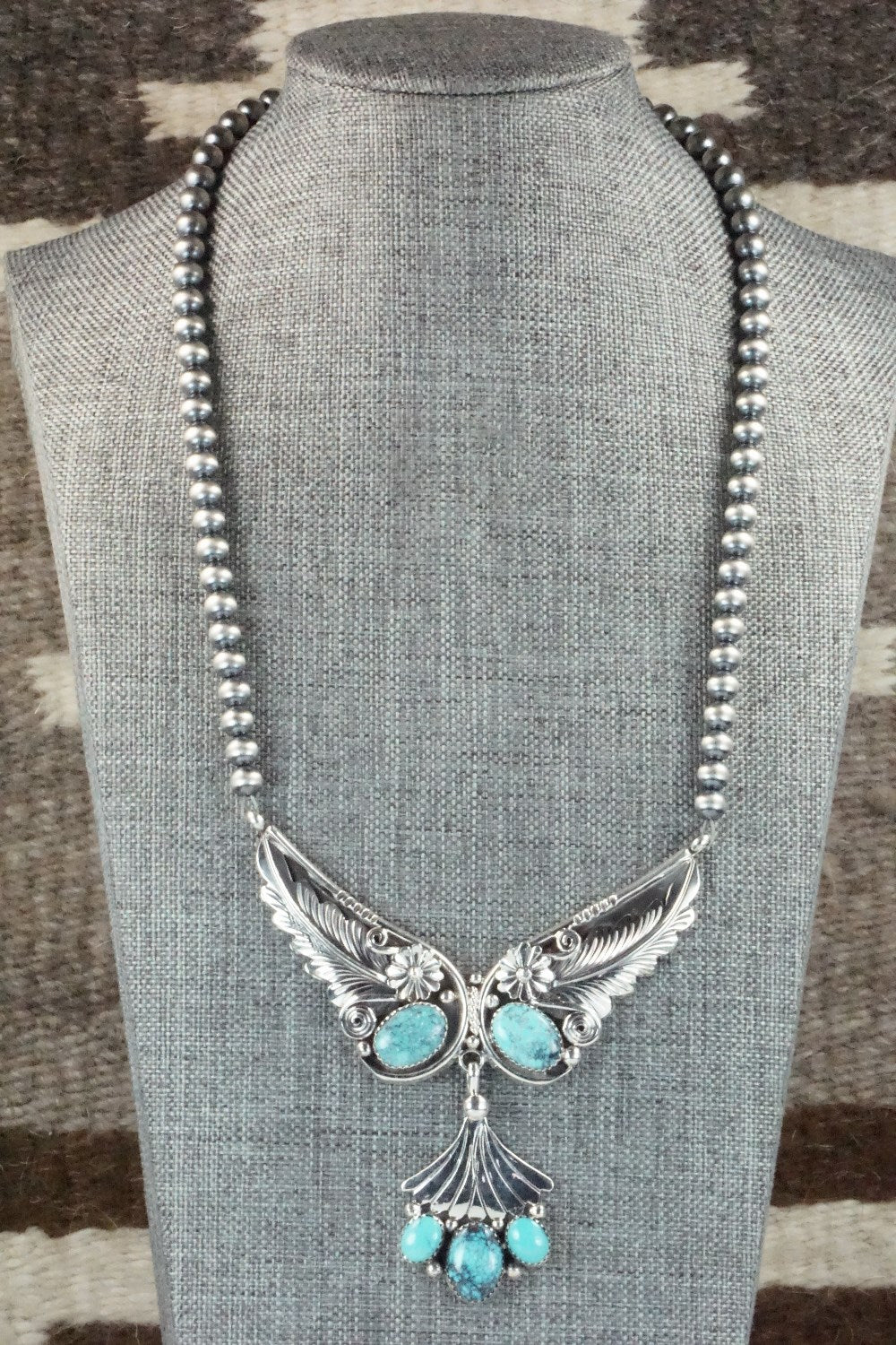 Turquoise & Sterling Silver Necklace - Henry Attakai