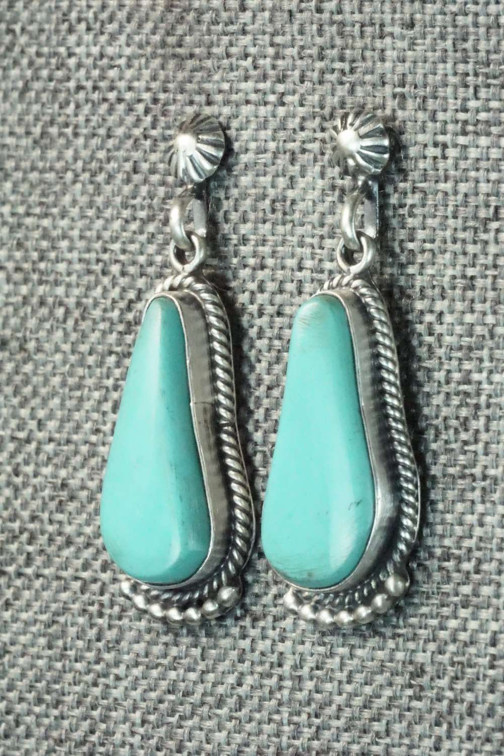 Turquoise & Sterling Silver Earrings - Verley Betone