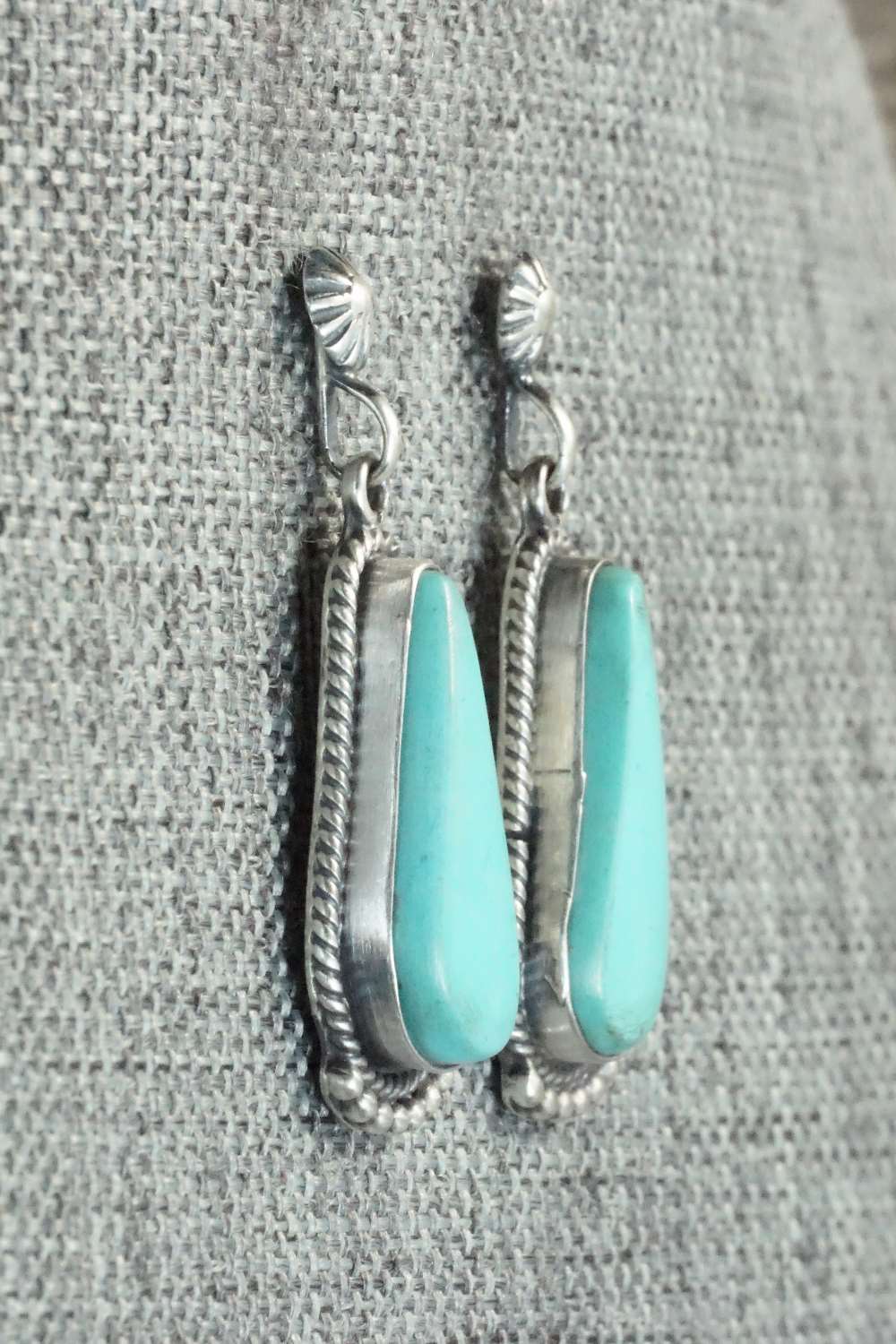 Turquoise & Sterling Silver Earrings - Verley Betone