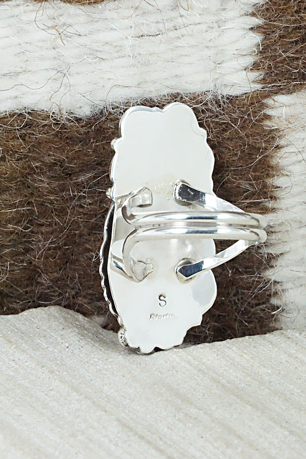 Turquoise & Sterling Silver Ring - Shirley Largo - Size 9