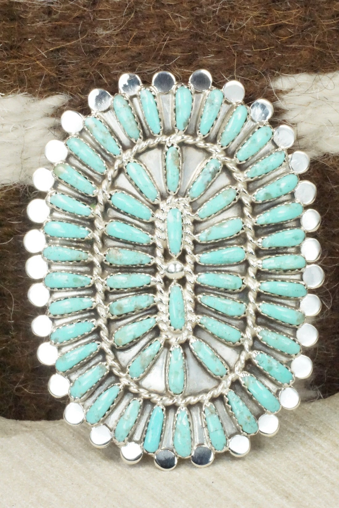 Turquoise & Sterling Silver Ring - Lavell Byjoe - Size 8