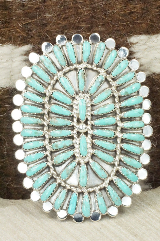 Turquoise & Sterling Silver Ring - Lavell Byjoe - Size 8