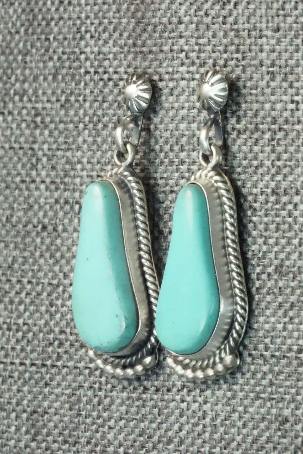 Turquoise & Sterling Silver Earrings - Verley Betone