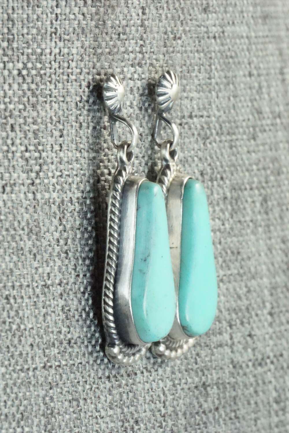 Turquoise & Sterling Silver Earrings - Verley Betone