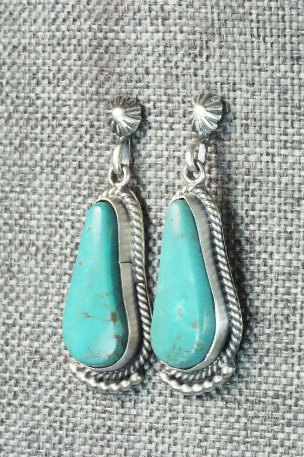 Turquoise & Sterling Silver Earrings - Verley Betone
