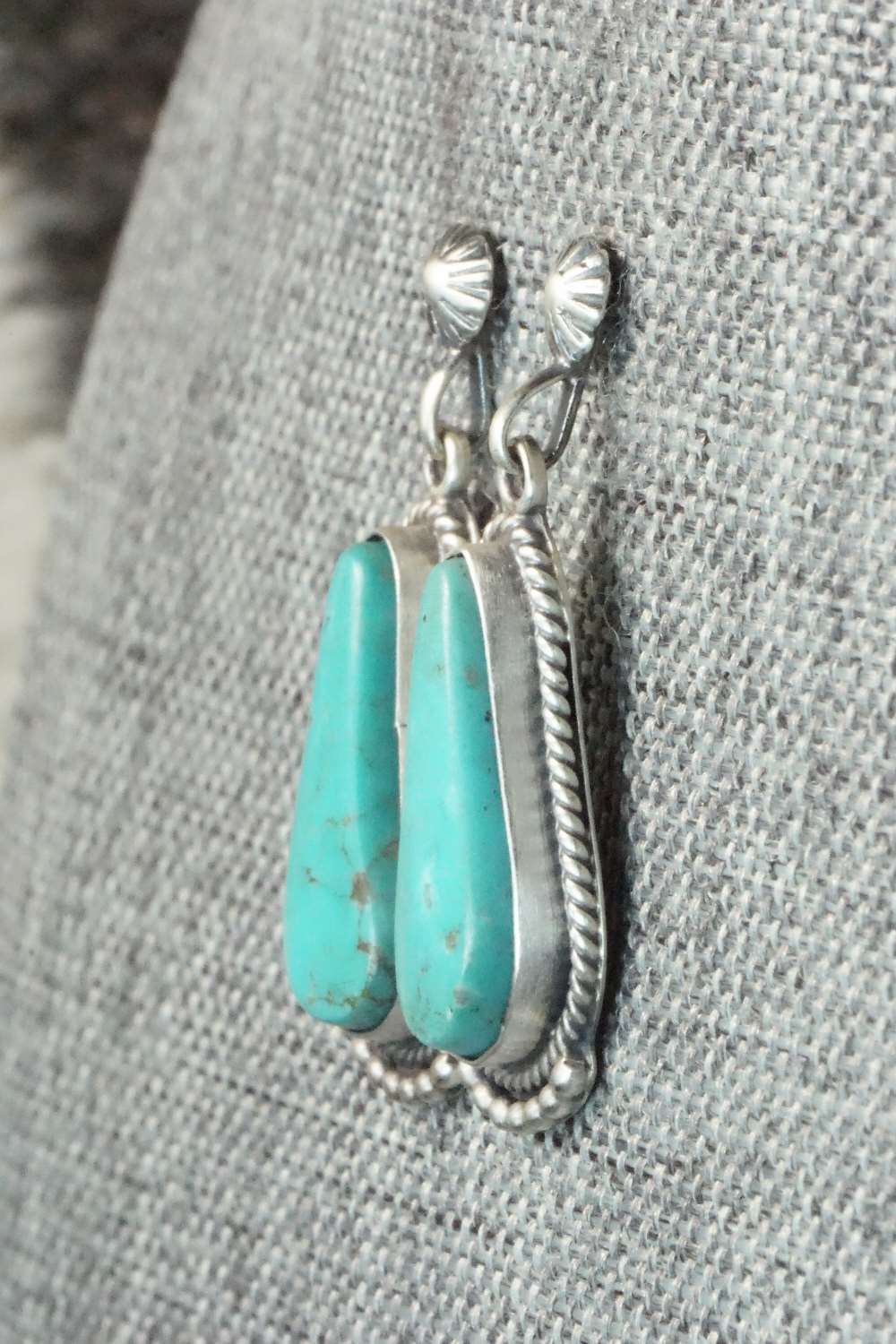 Turquoise & Sterling Silver Earrings - Verley Betone