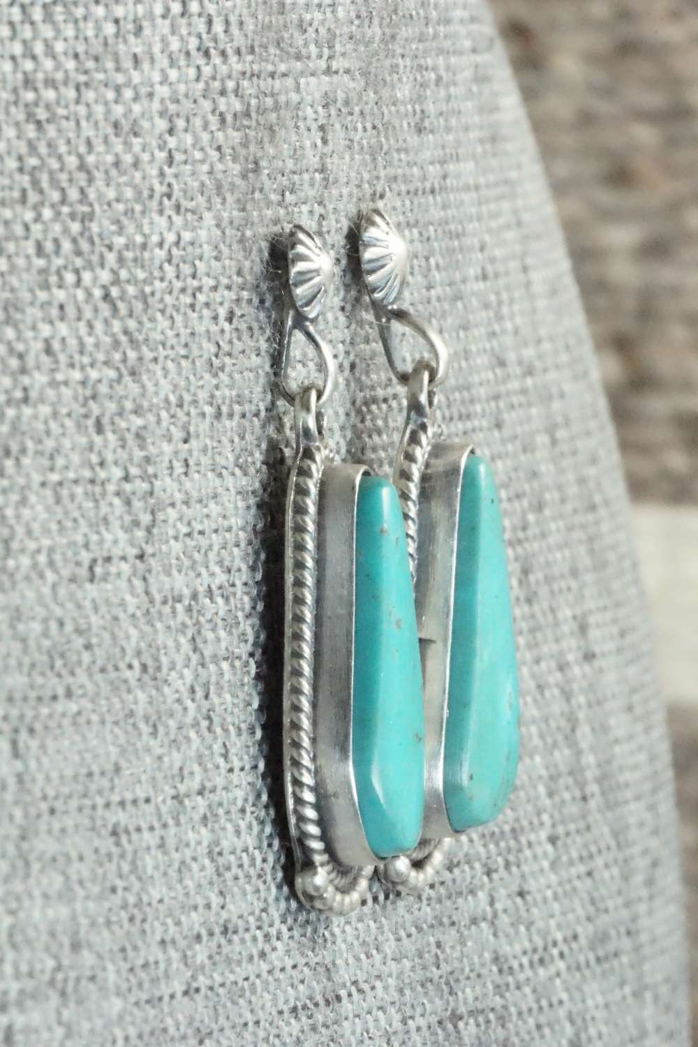 Turquoise & Sterling Silver Earrings - Verley Betone