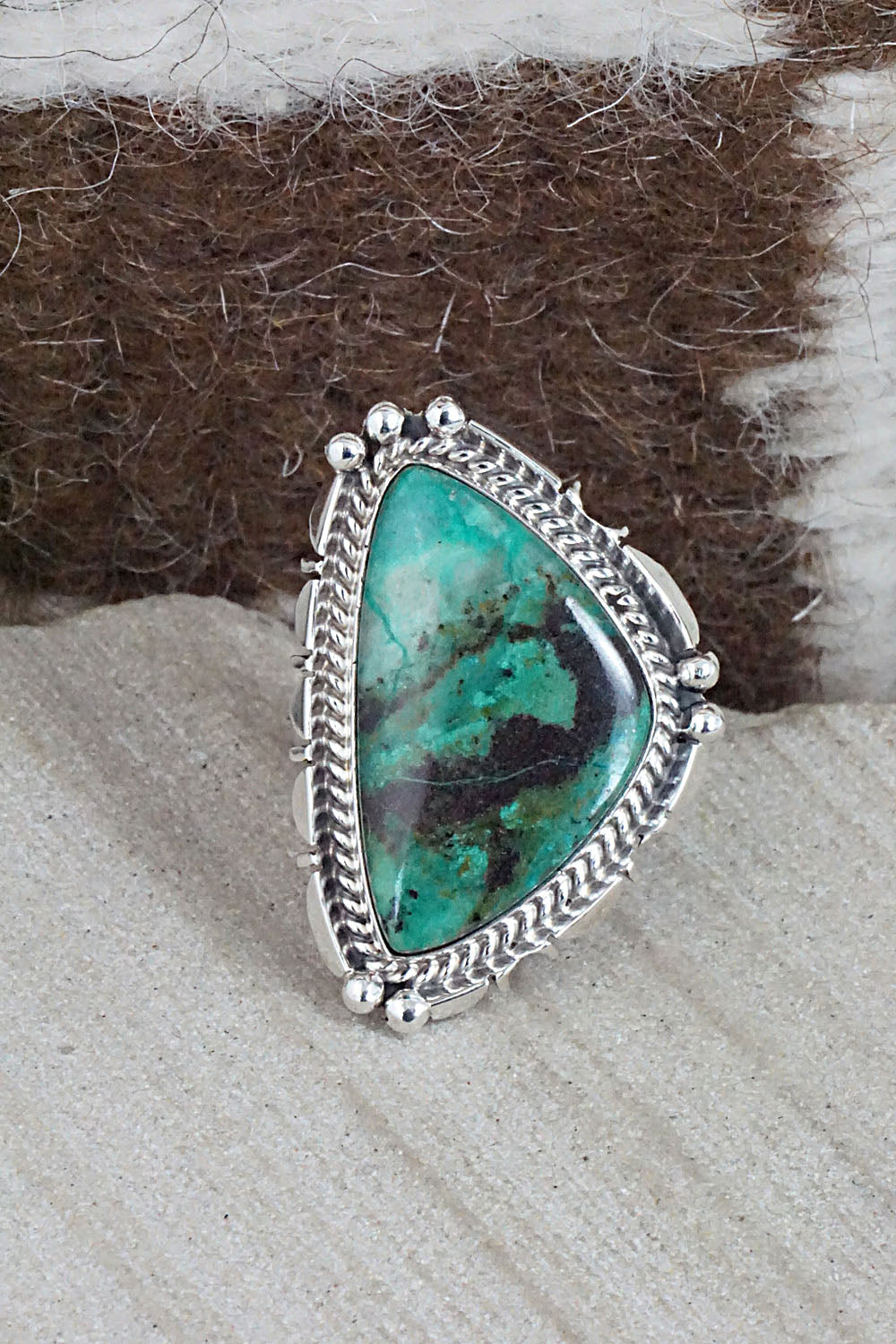 Turquoise & Sterling Silver Ring - Daniel Benally - Size 7.75