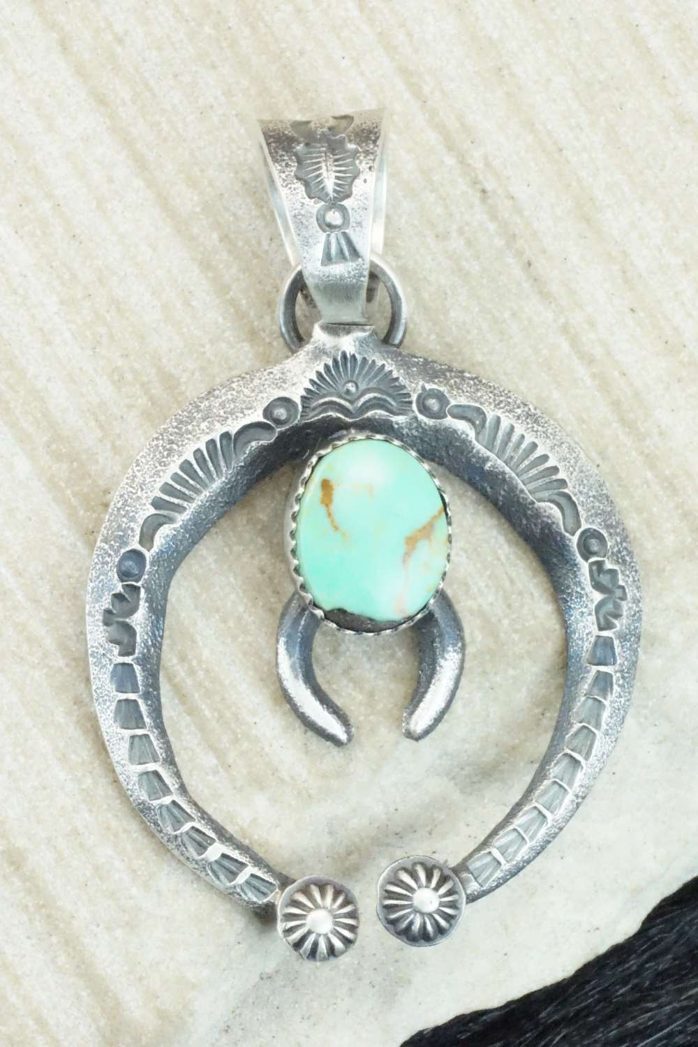 Turquoise & Sterling Silver Pendant - Kevin Billah