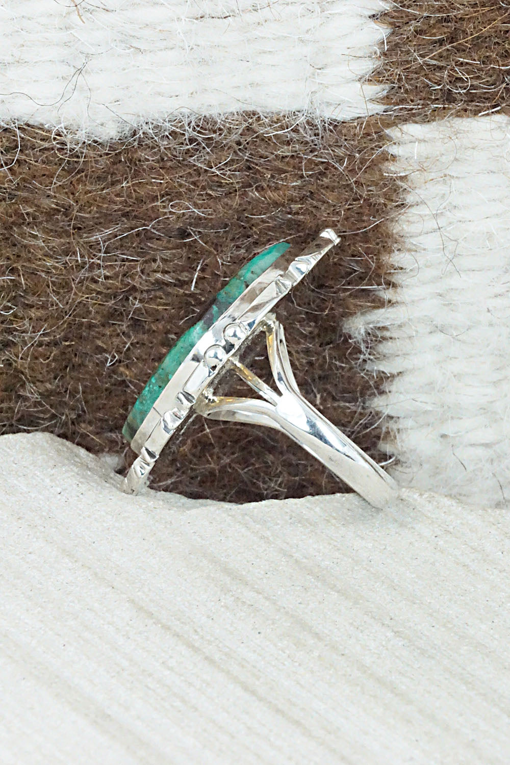 Turquoise & Sterling Silver Ring - Daniel Benally - Size 7.75