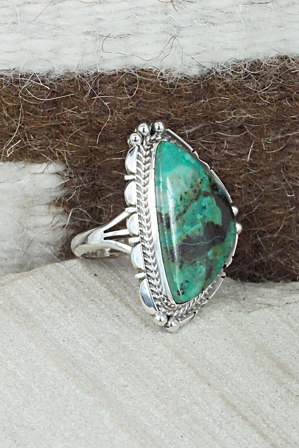 Turquoise & Sterling Silver Ring - Daniel Benally - Size 7.75