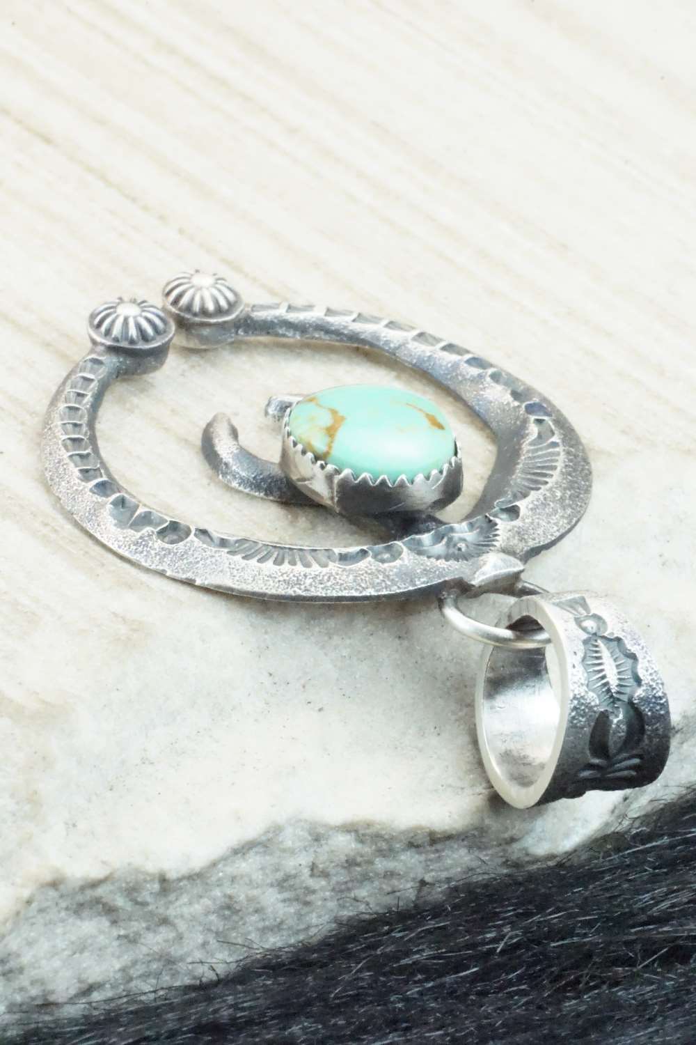 Turquoise & Sterling Silver Pendant - Kevin Billah
