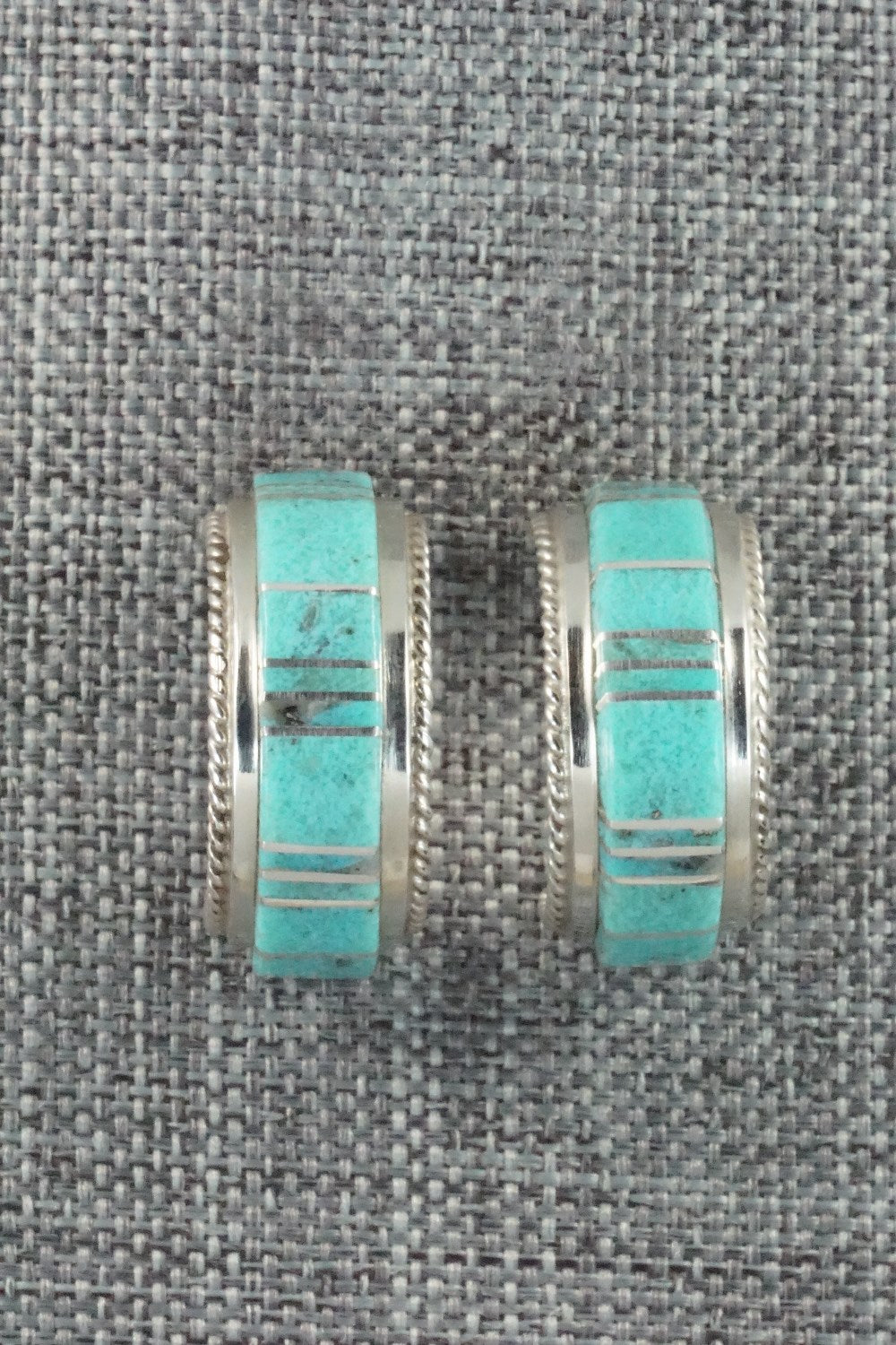 Turquoise & Sterling Silver Inlay Earrings - Deirdre Luna