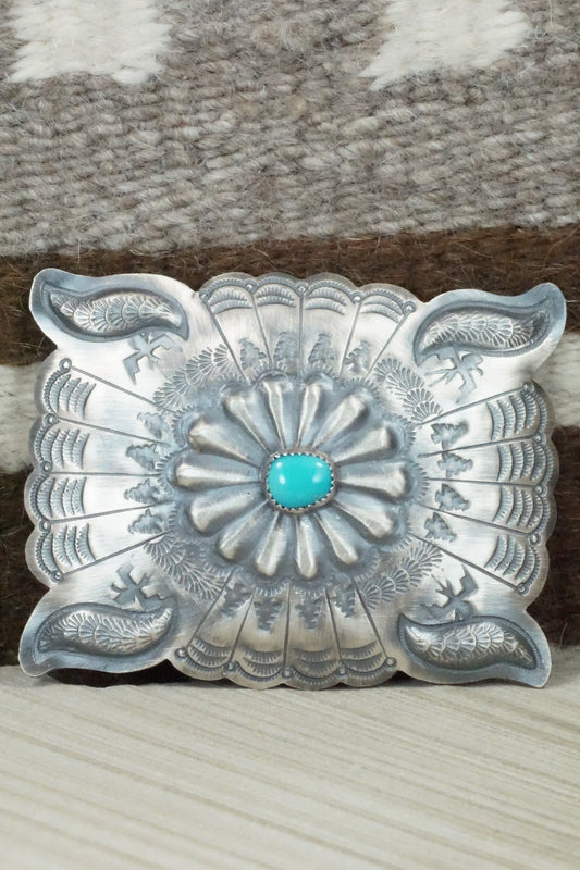 Turquoise & Sterling Silver Belt Buckle - Dale Morgan