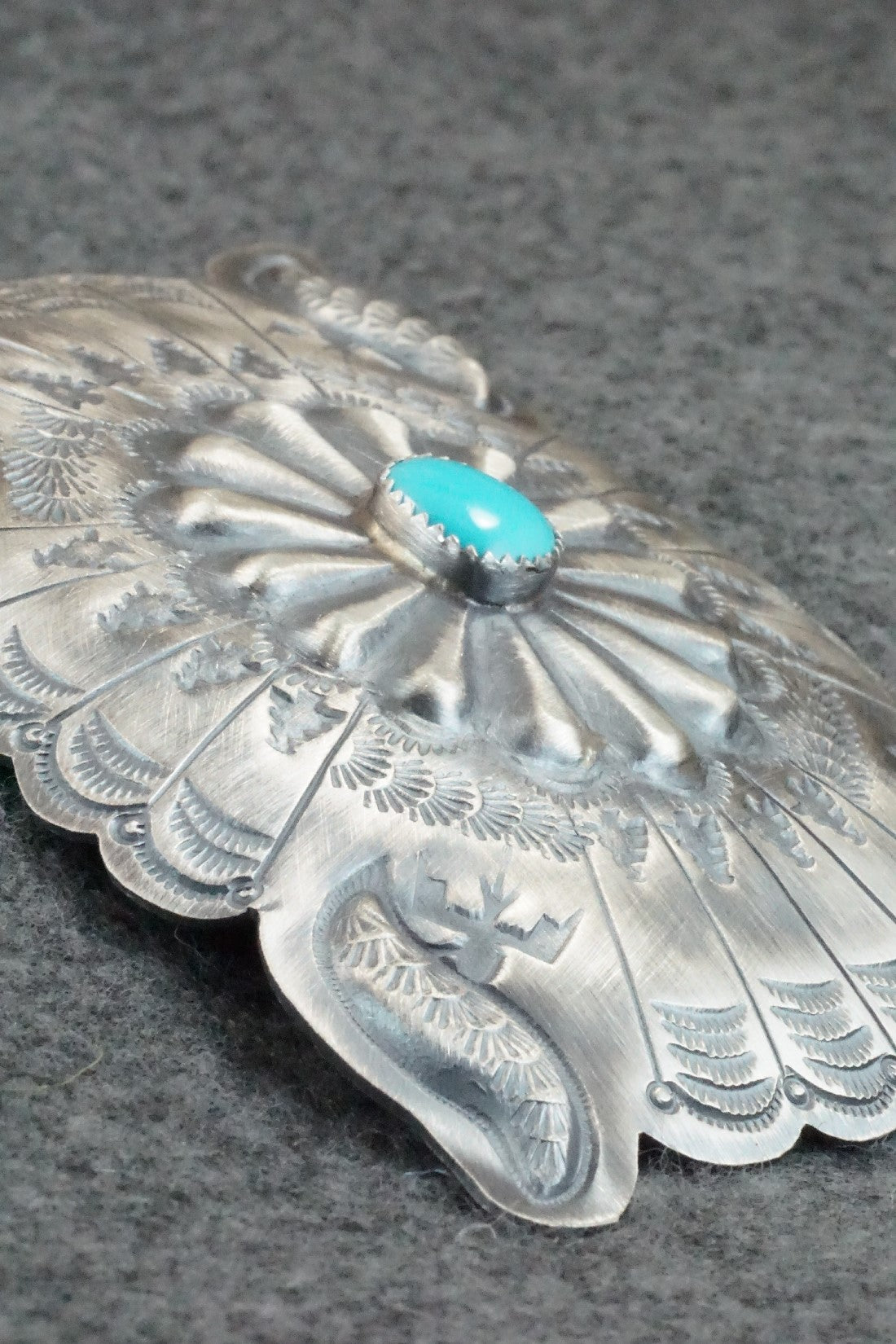 Turquoise & Sterling Silver Belt Buckle - Dale Morgan
