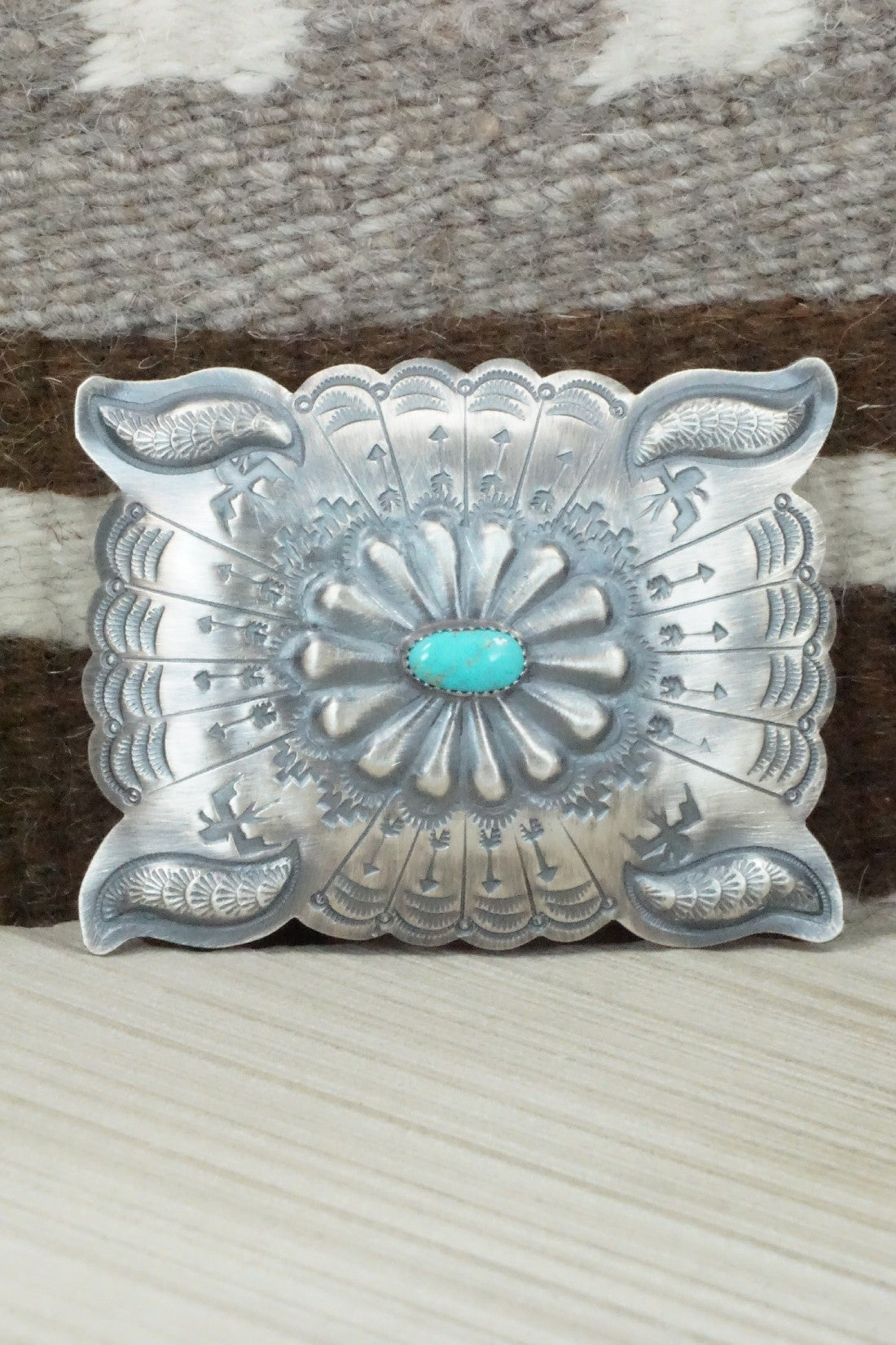 Turquoise & Sterling Silver Belt Buckle - Dale Morgan