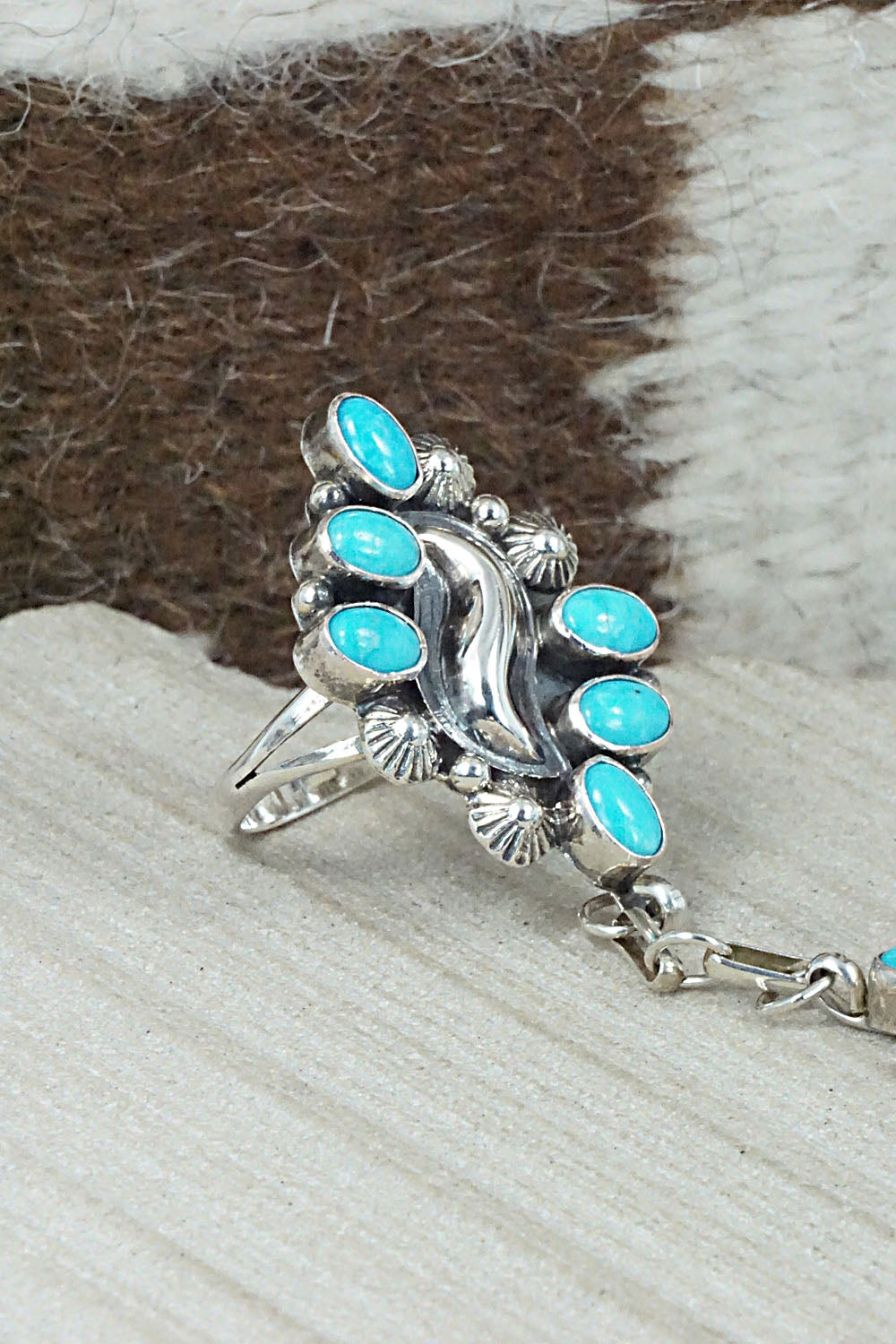 Turquoise Bracelet and Ring - Annie Spencer - Size 7.5