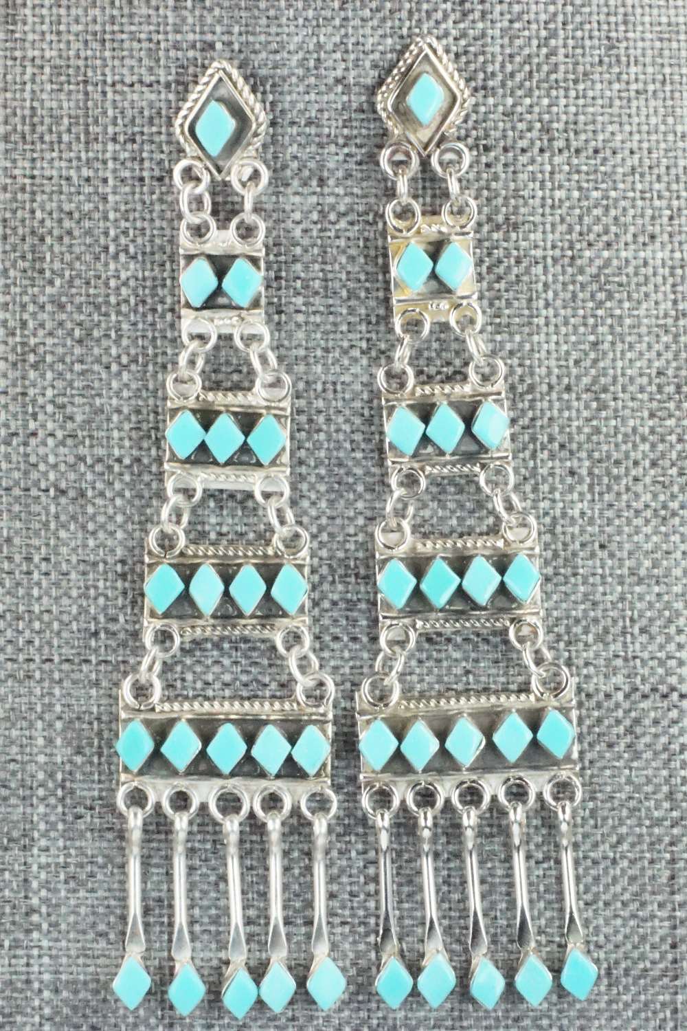 Turquoise & Sterling Silver Earrings - Priscilla Chavez