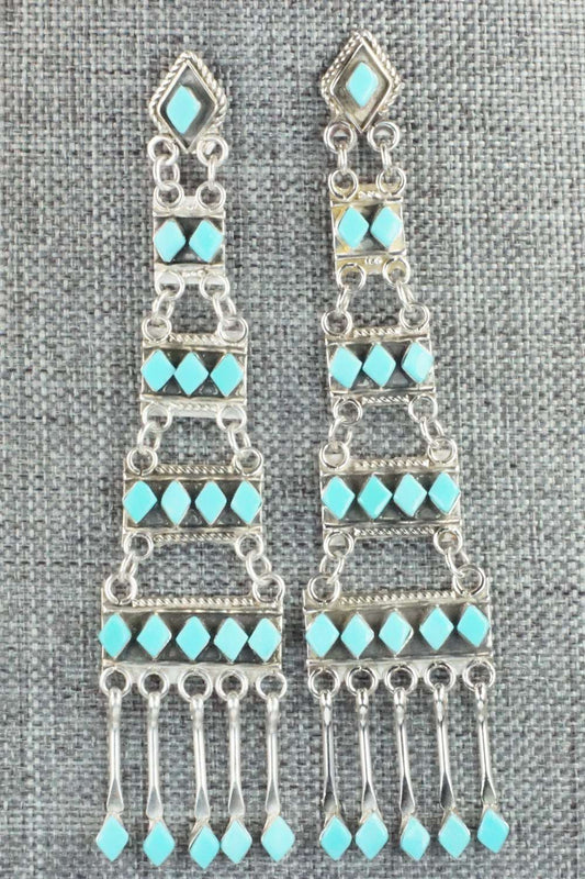 Turquoise & Sterling Silver Earrings - Priscilla Chavez