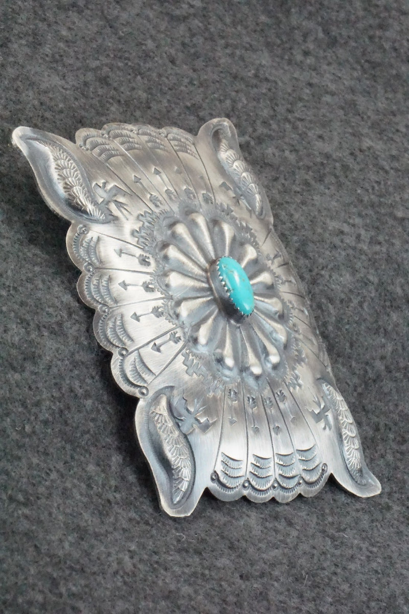Turquoise & Sterling Silver Belt Buckle - Dale Morgan