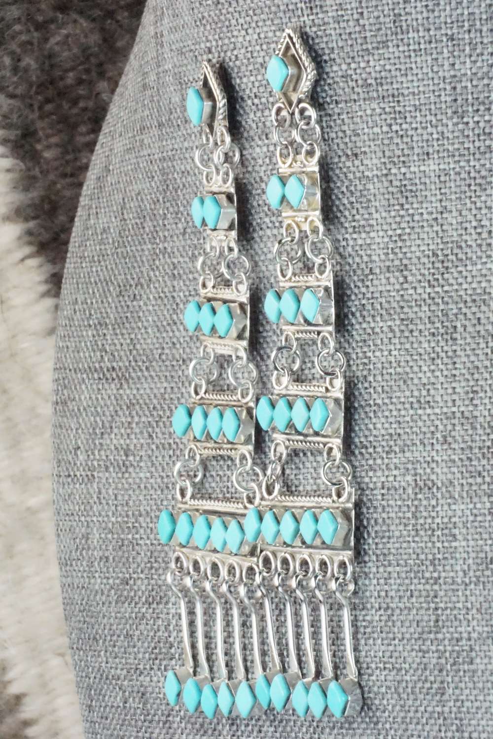 Turquoise & Sterling Silver Earrings - Priscilla Chavez