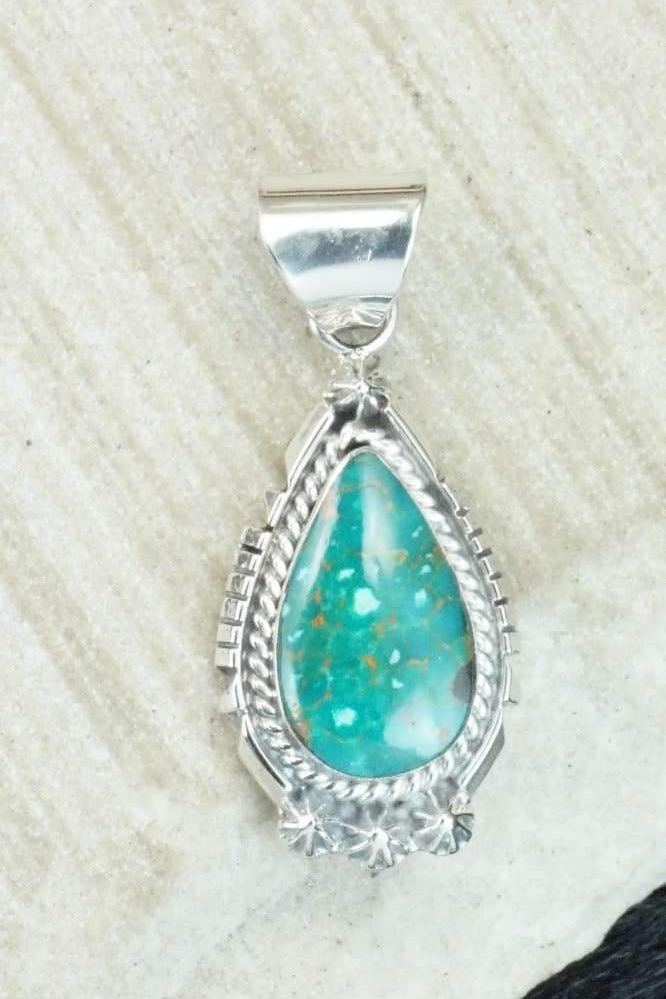 Turquoise & Sterling Silver Pendant - Samuel Yellowhair