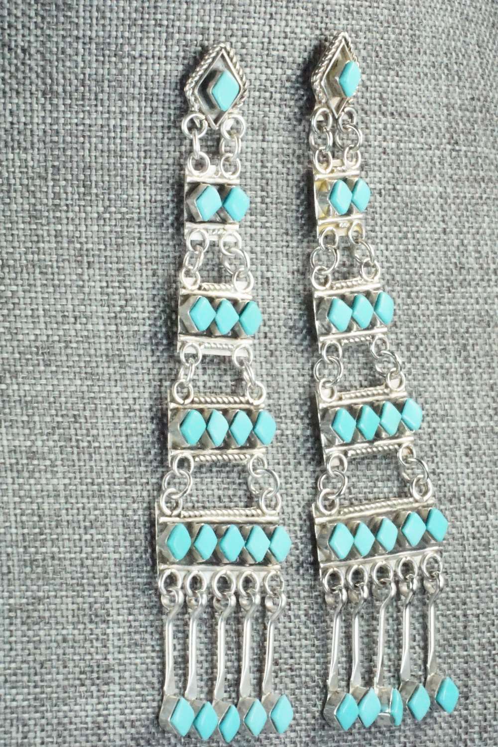 Turquoise & Sterling Silver Earrings - Priscilla Chavez