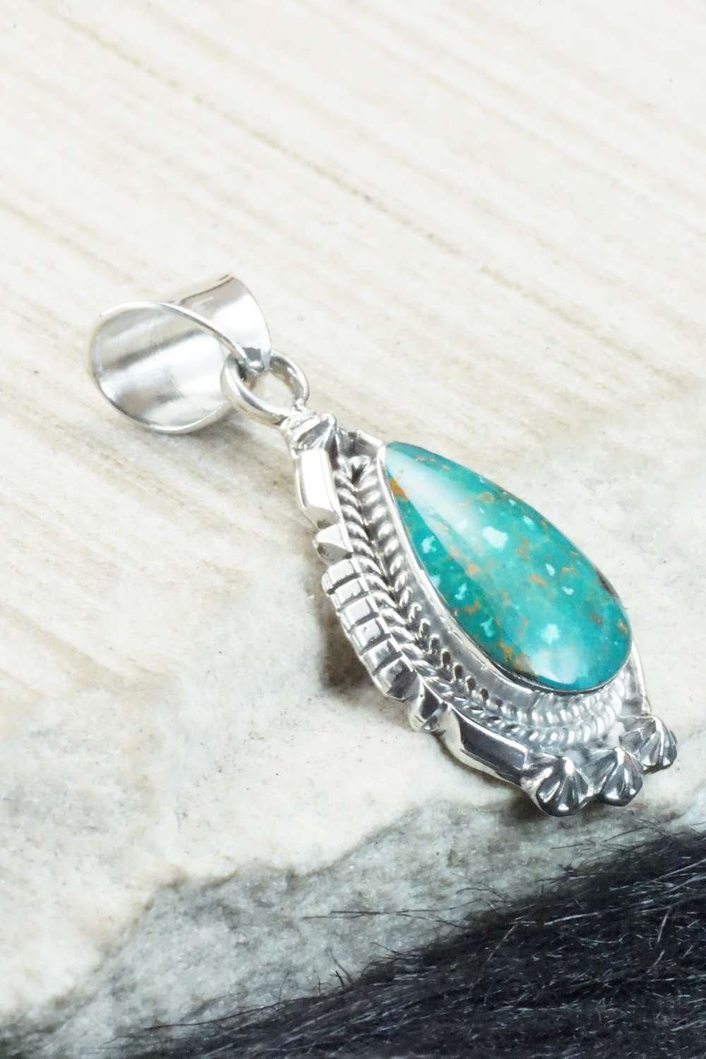 Turquoise & Sterling Silver Pendant - Samuel Yellowhair