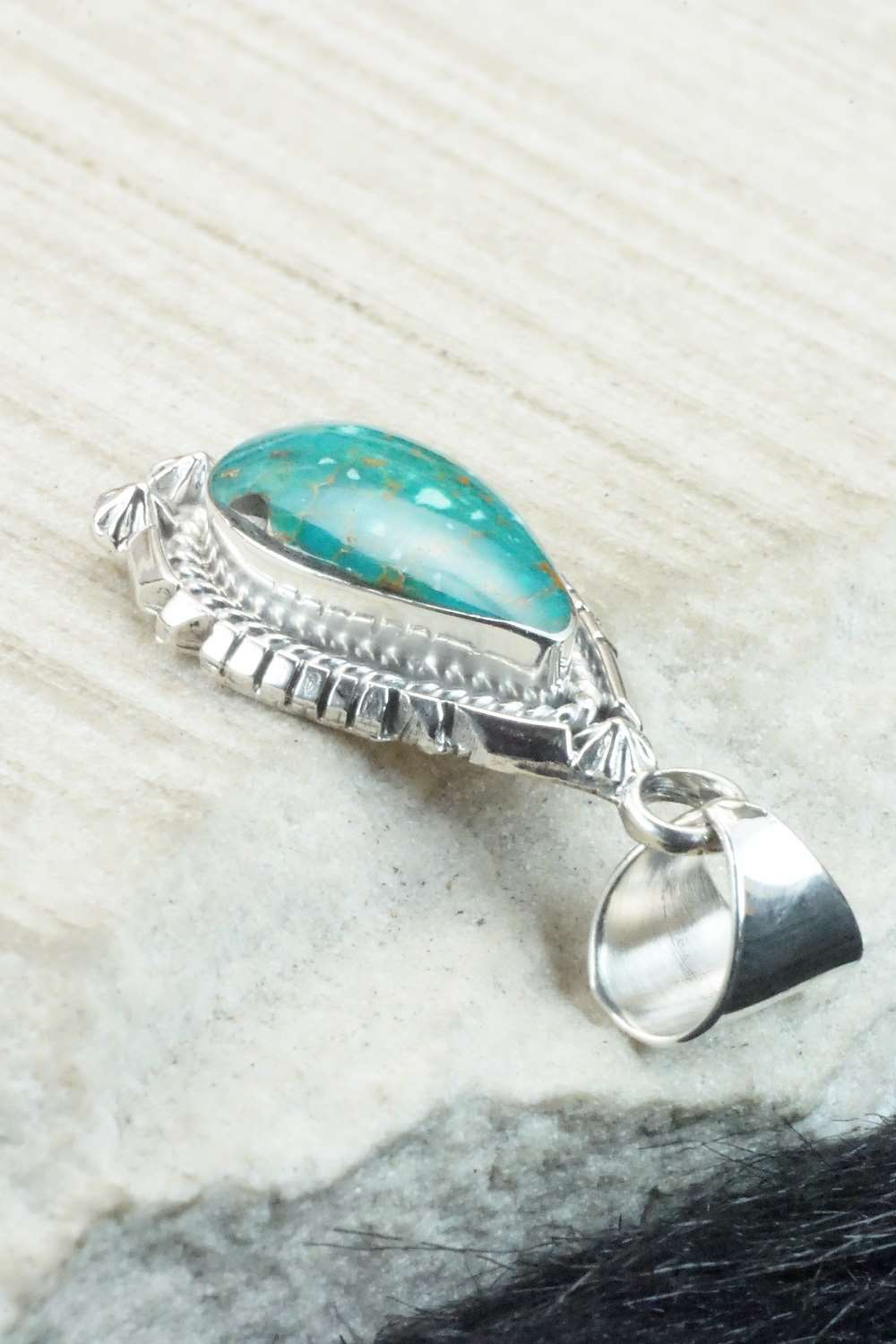 Turquoise & Sterling Silver Pendant - Samuel Yellowhair