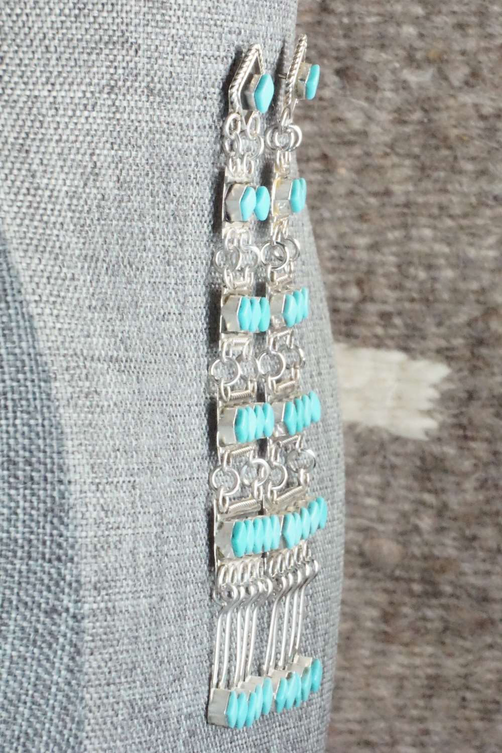 Turquoise & Sterling Silver Earrings - Priscilla Chavez