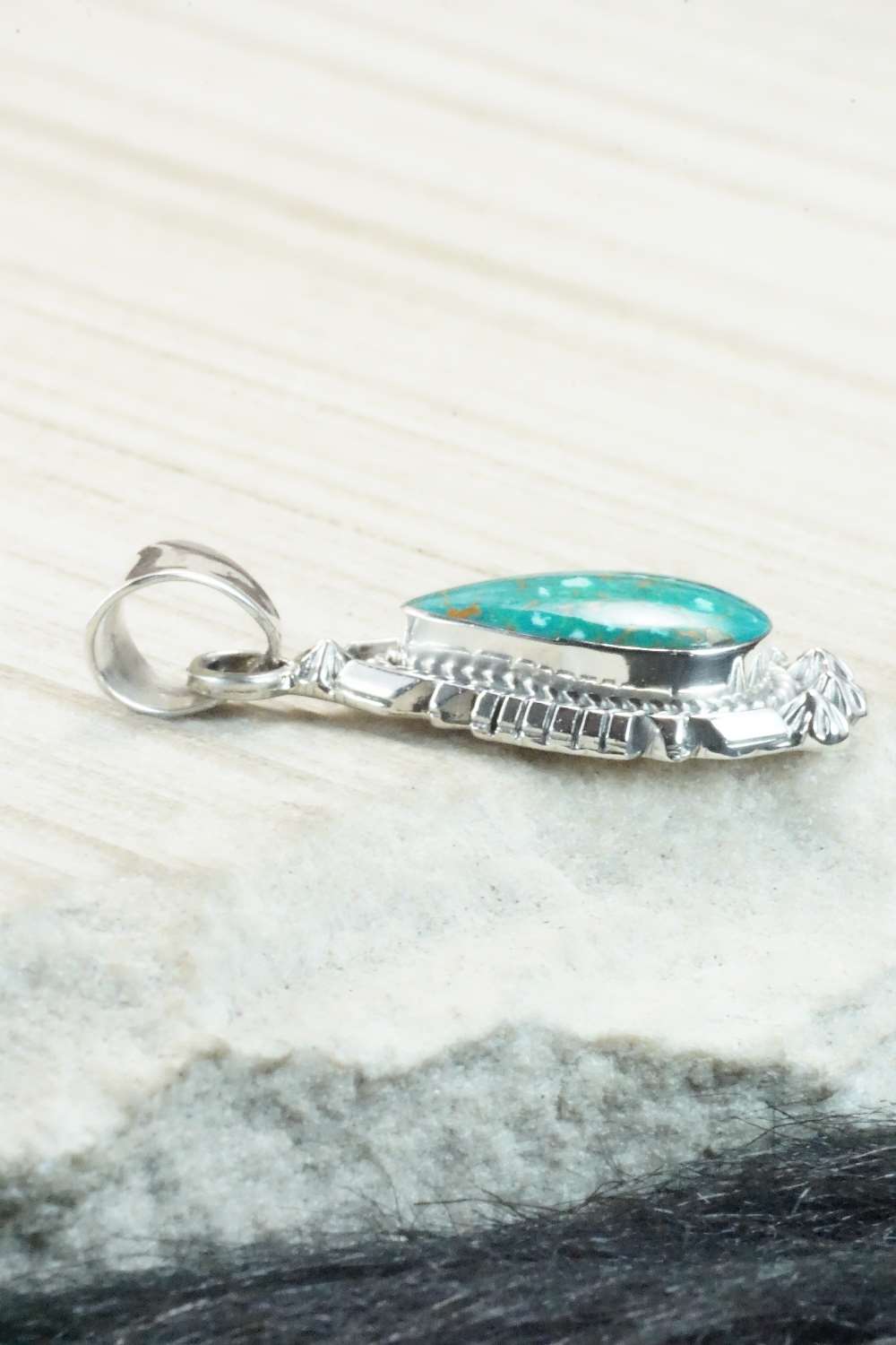Turquoise & Sterling Silver Pendant - Samuel Yellowhair