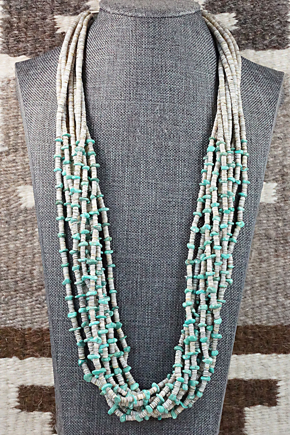 Turquoise, Shell & Sterling Silver Necklace - Ramona Bird