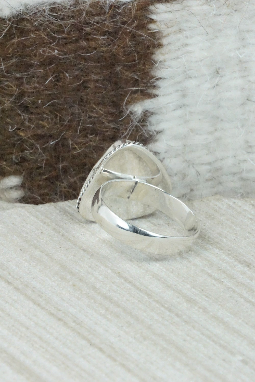 Turquoise & Sterling Silver Ring - Sheena Jack - Size 6.75