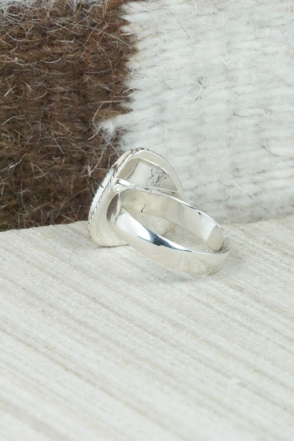 Turquoise & Sterling Silver Ring - Sheena Jack - Size 7.5