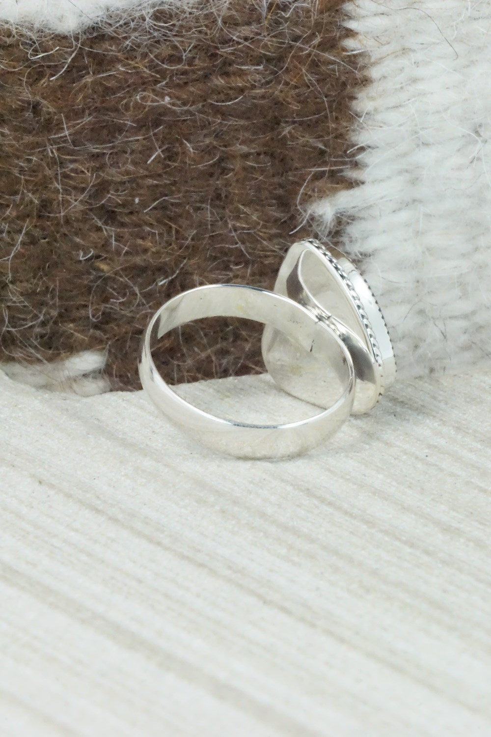 Turquoise & Sterling Silver Ring - Sheena Jack - Size 7.5