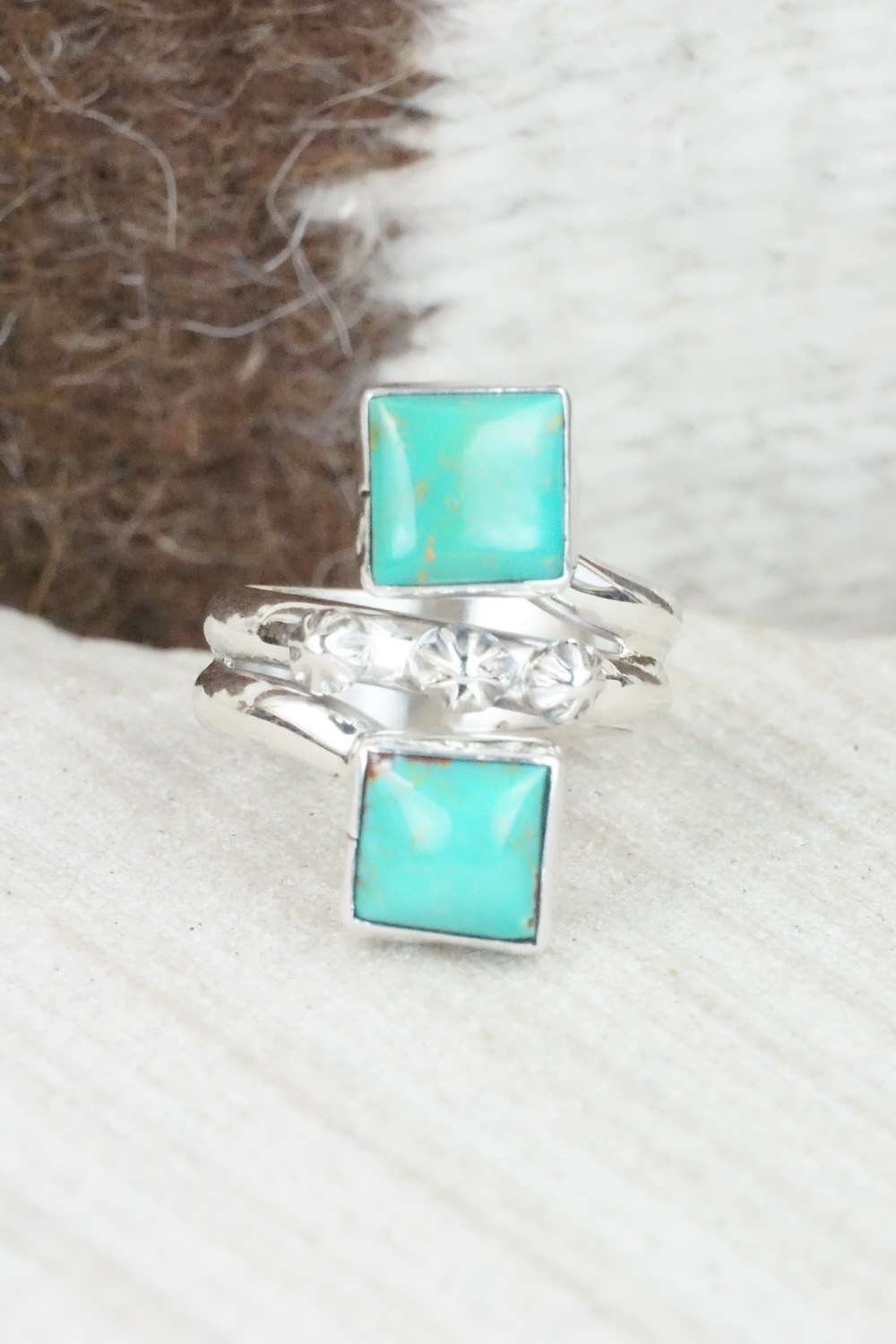 Turquoise & Sterling Silver Ring - Bobby Platero - Size 6