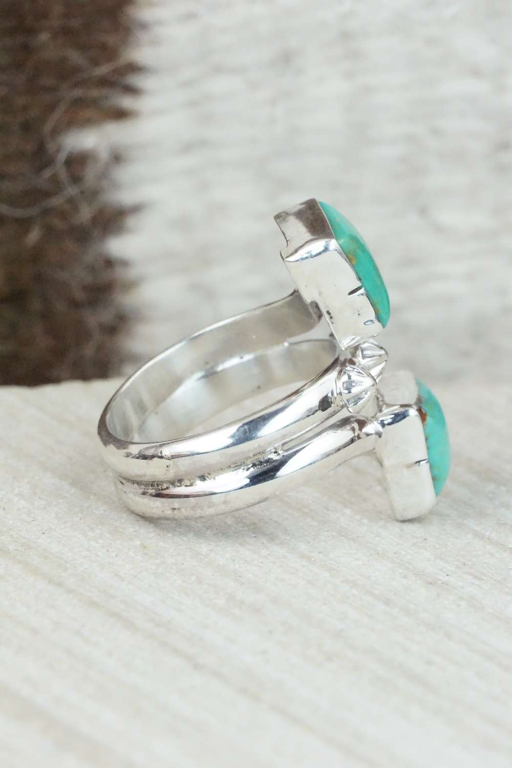 Turquoise & Sterling Silver Ring - Bobby Platero - Size 6