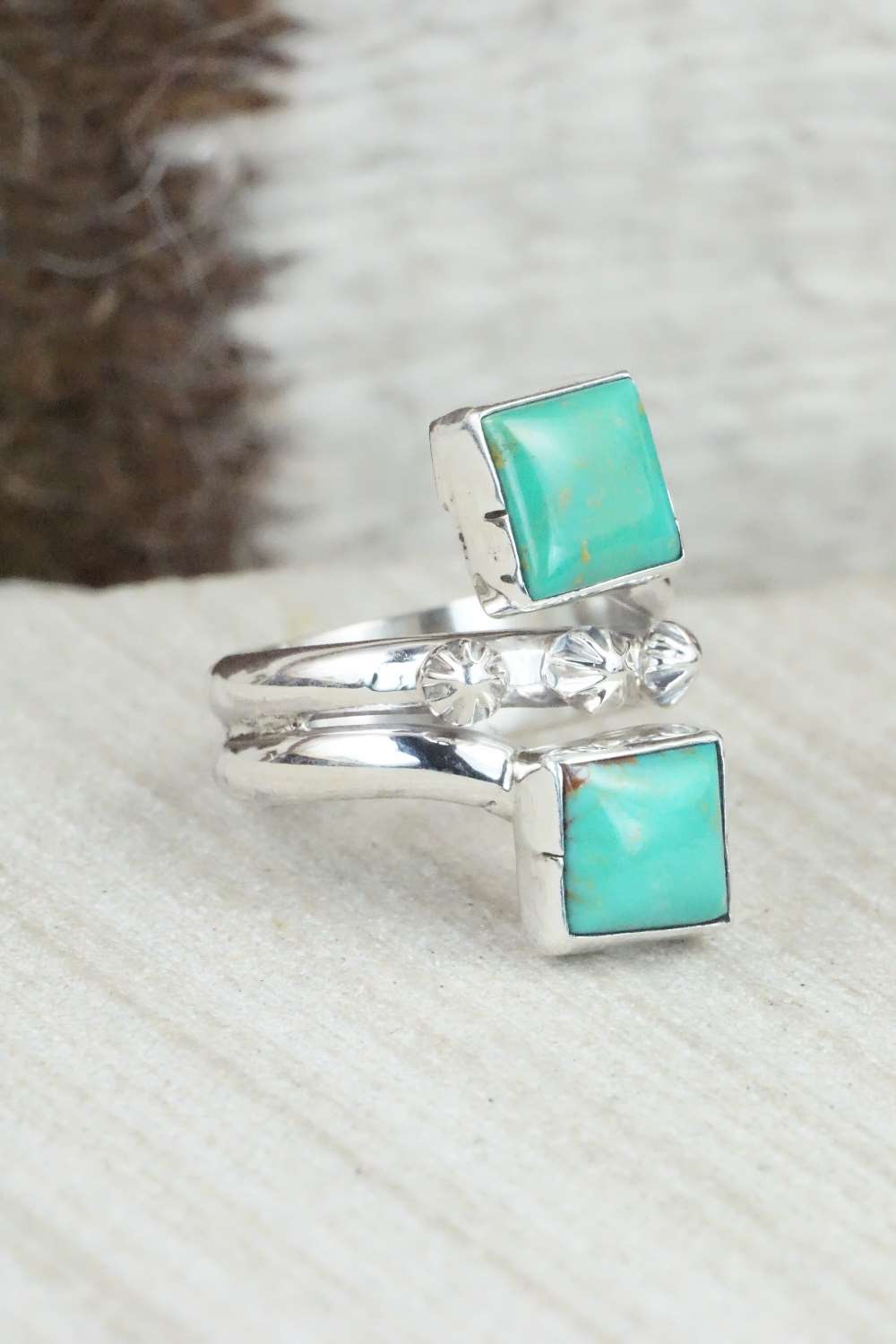 Turquoise & Sterling Silver Ring - Bobby Platero - Size 6