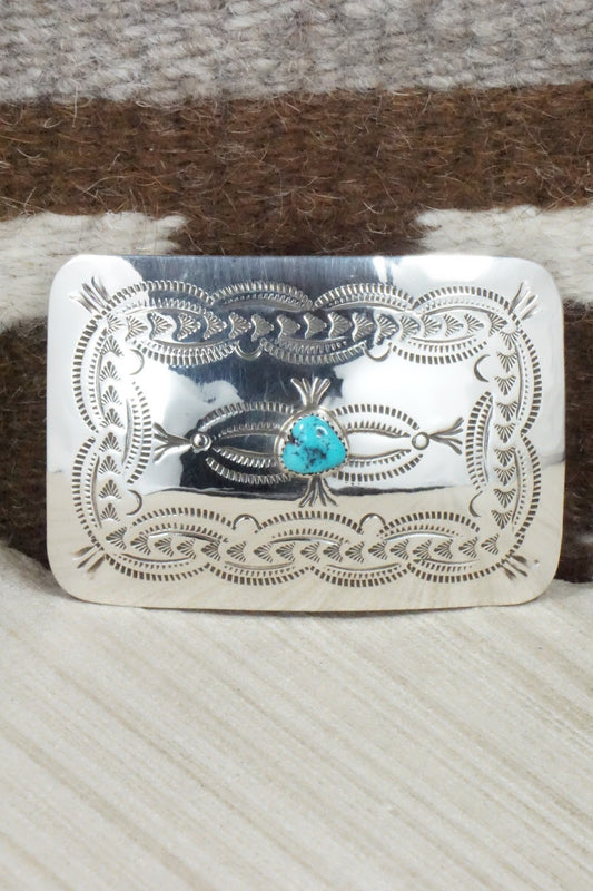 Turquoise & Sterling Silver Belt Buckle - Jolene Begay