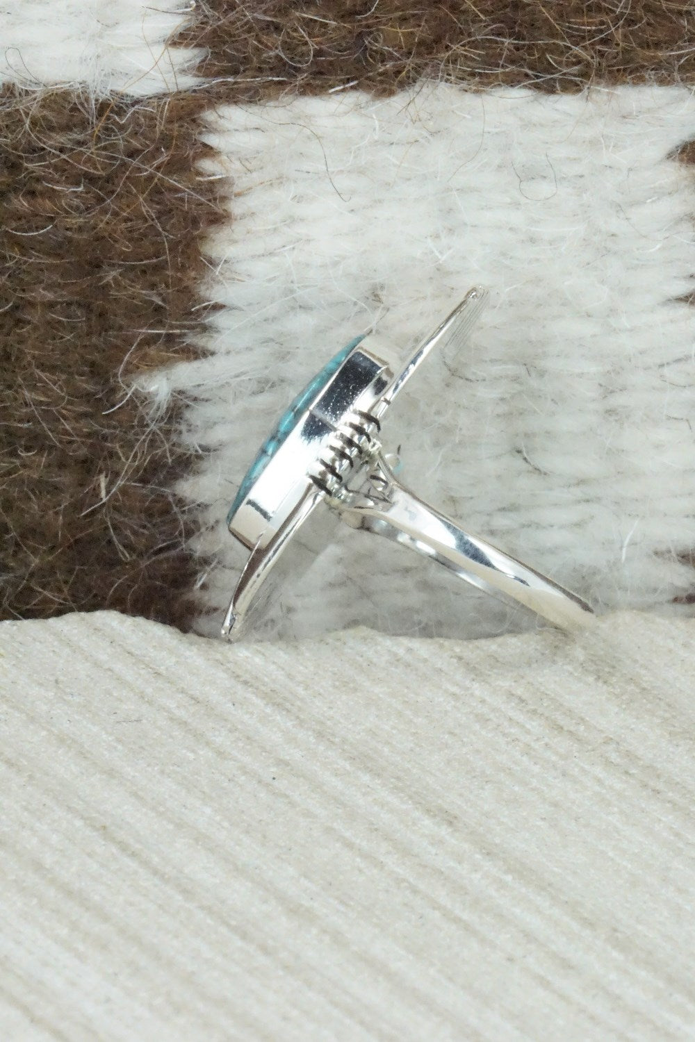 Turquoise & Sterling Silver Ring - Mike Smith - Size 7.75