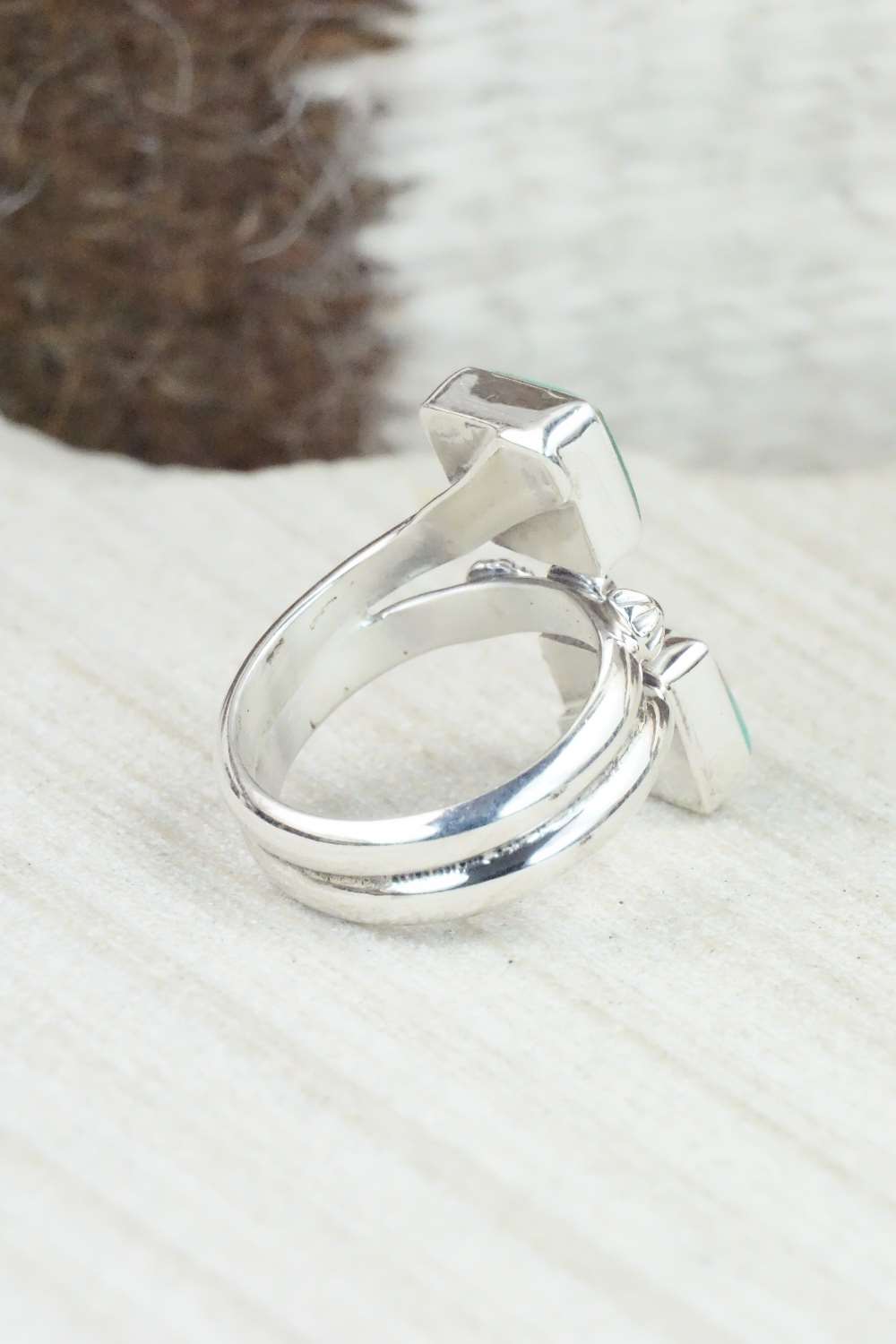 Turquoise & Sterling Silver Ring - Bobby Platero - Size 6.5