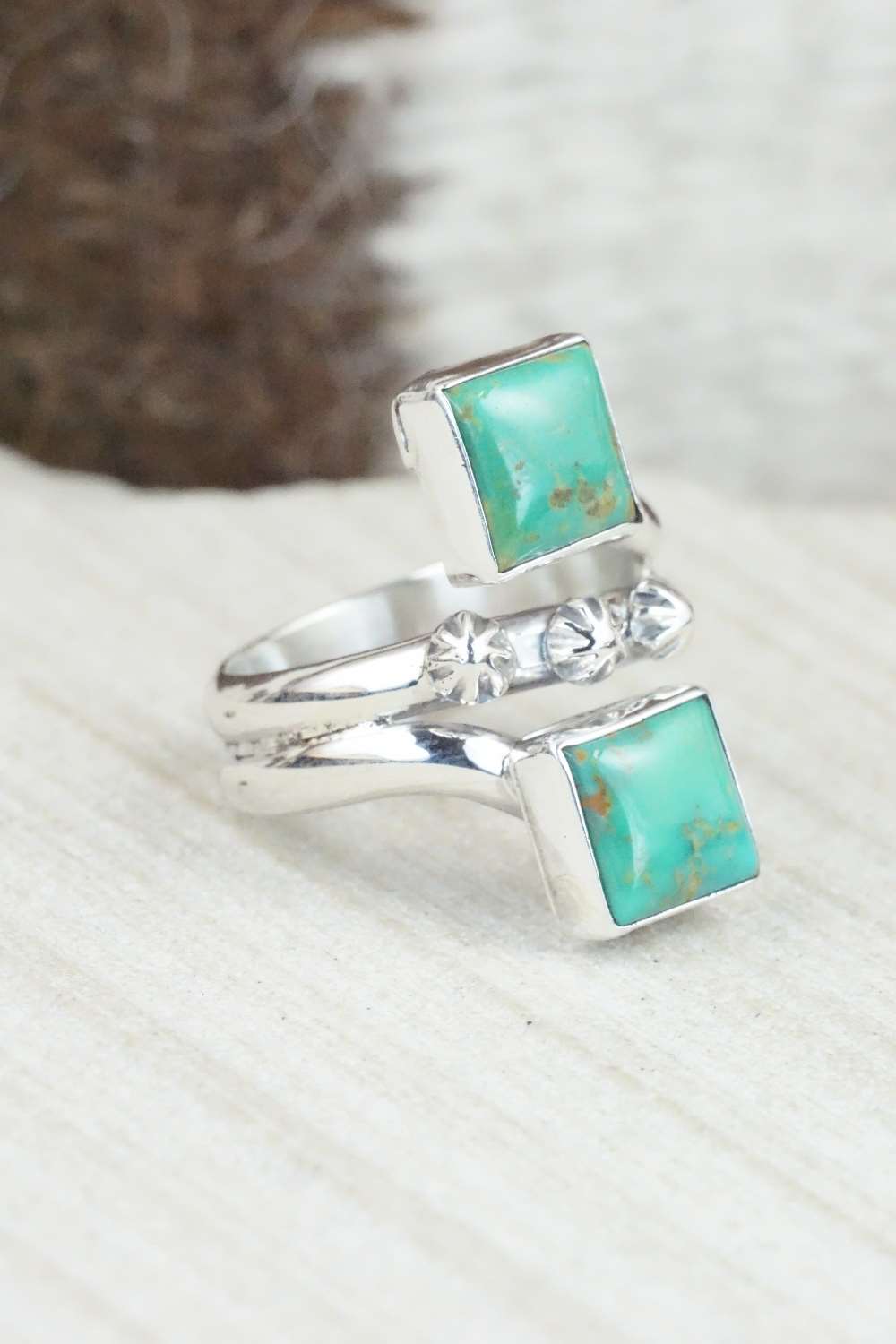Turquoise & Sterling Silver Ring - Bobby Platero - Size 6.5