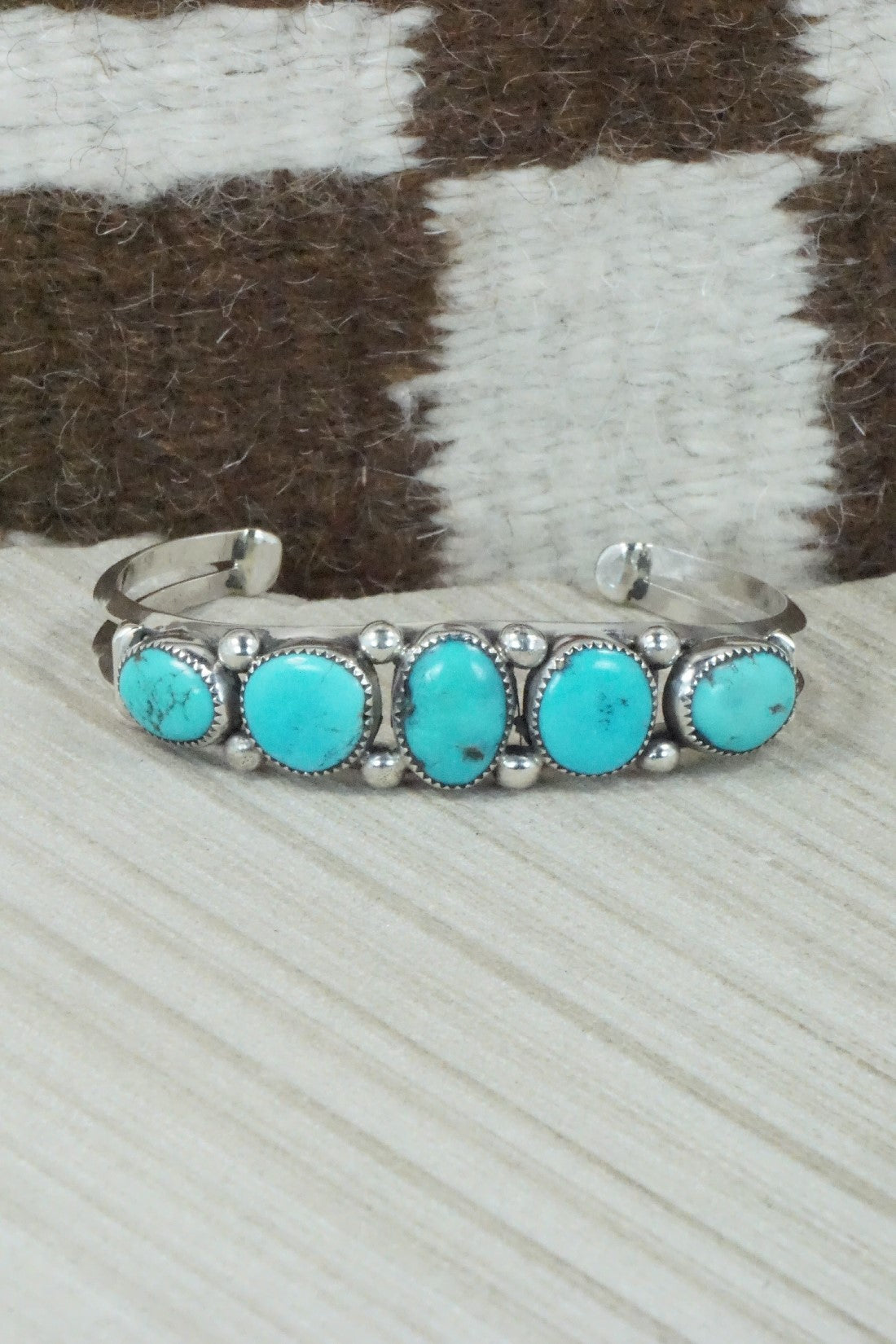 Turquoise & Sterling Silver Bracelet - Priscilla Reeder