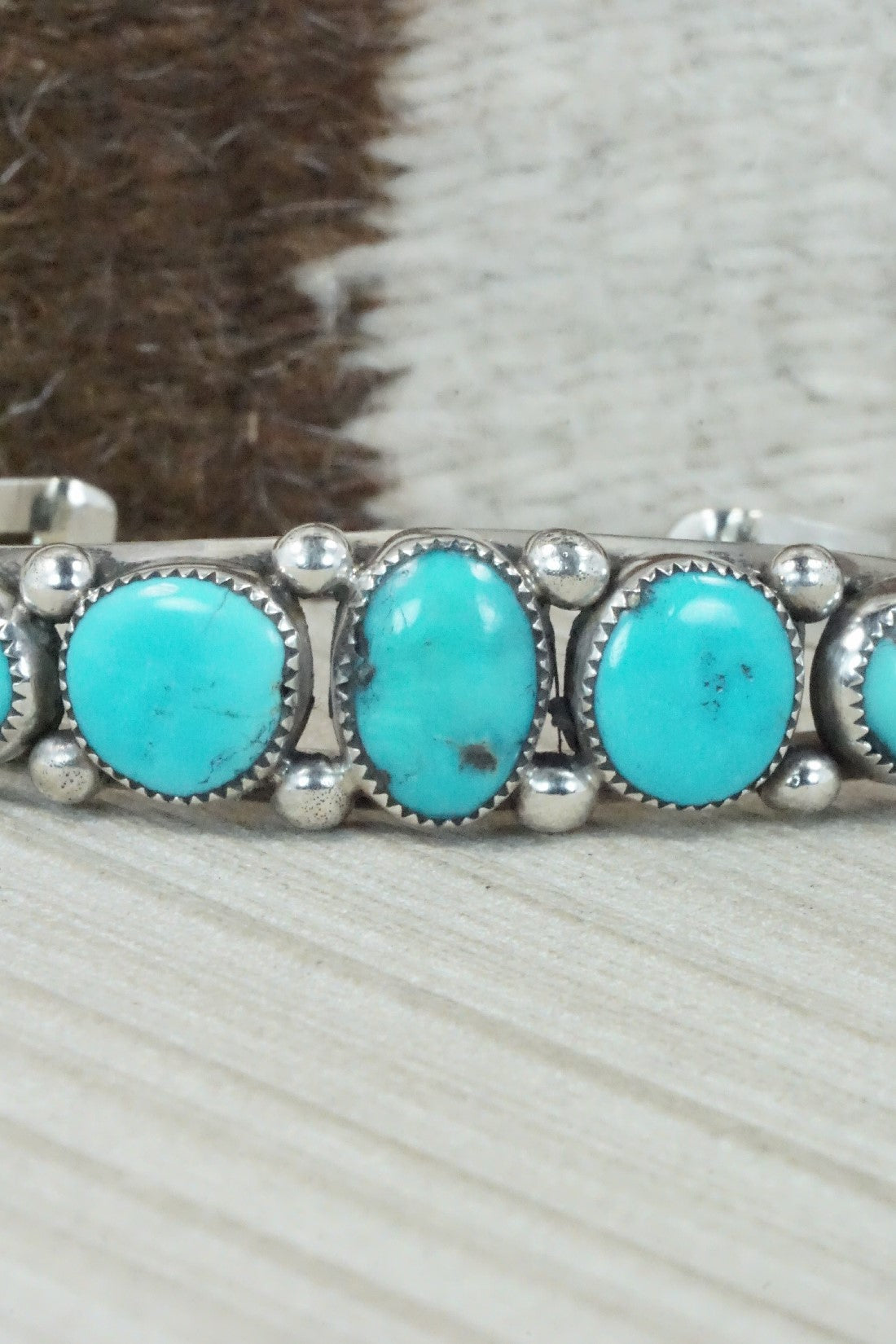 Turquoise & Sterling Silver Bracelet - Priscilla Reeder