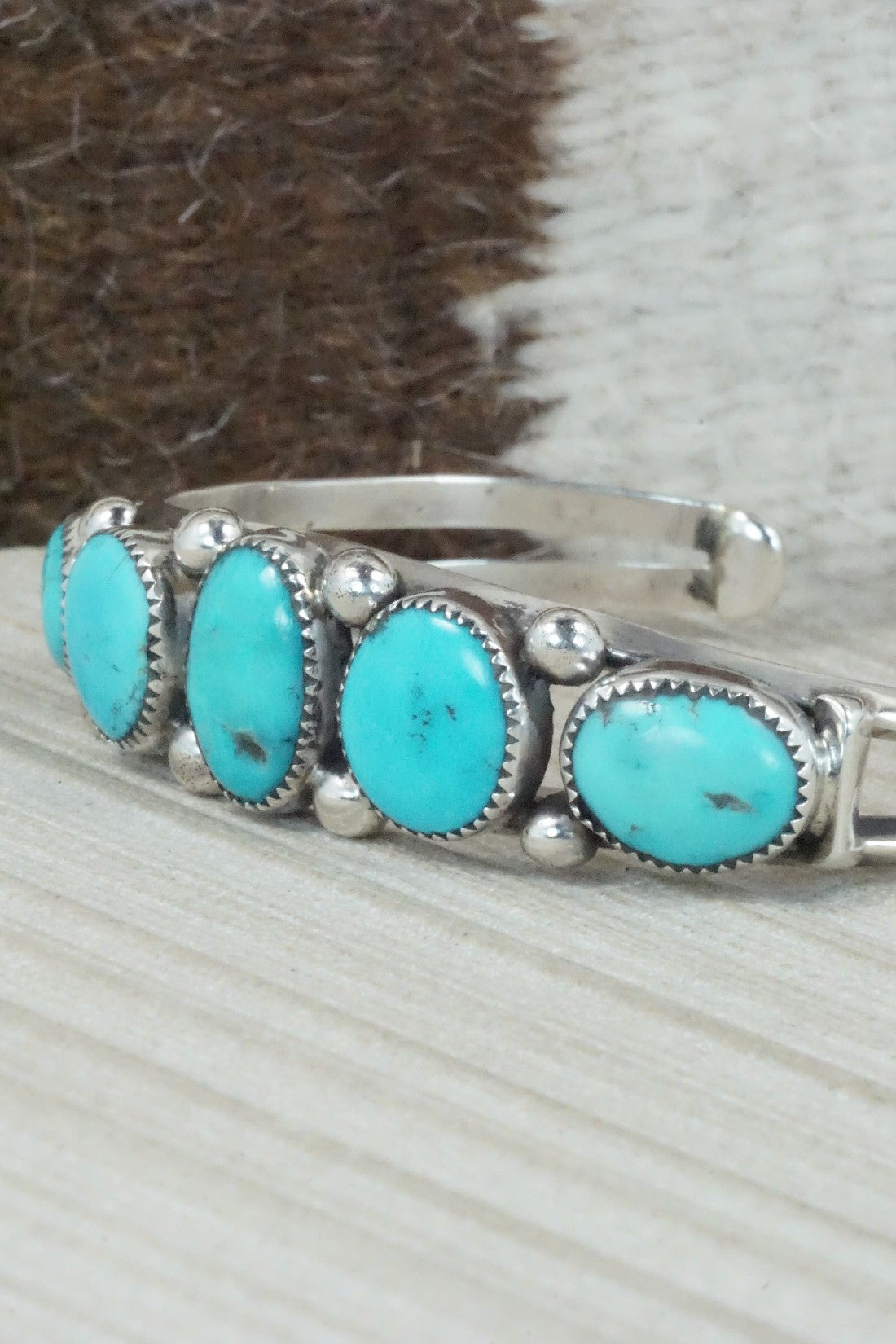 Turquoise & Sterling Silver Bracelet - Priscilla Reeder