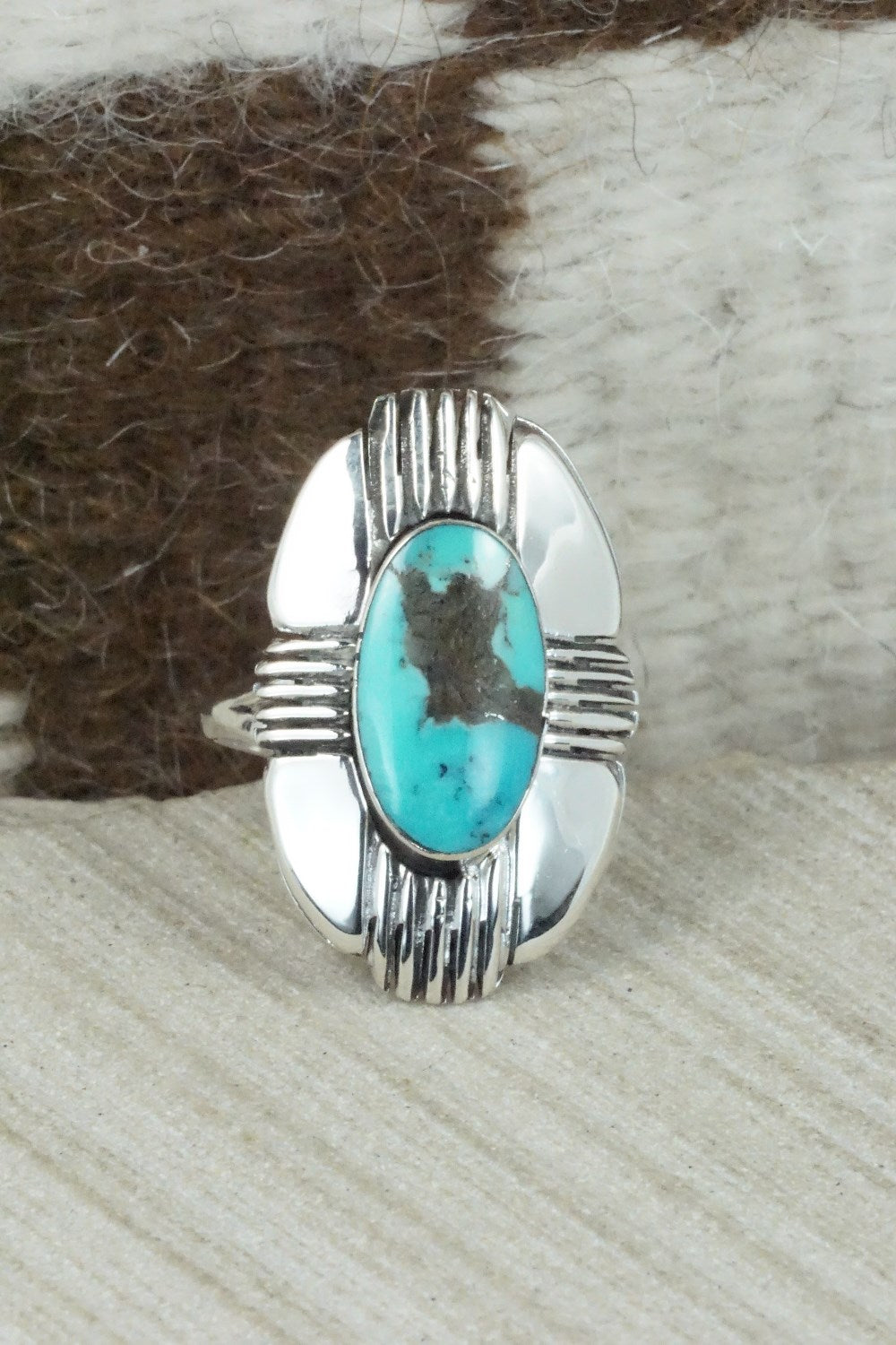 Turquoise & Sterling Silver Ring - Mike Smith - Size 10