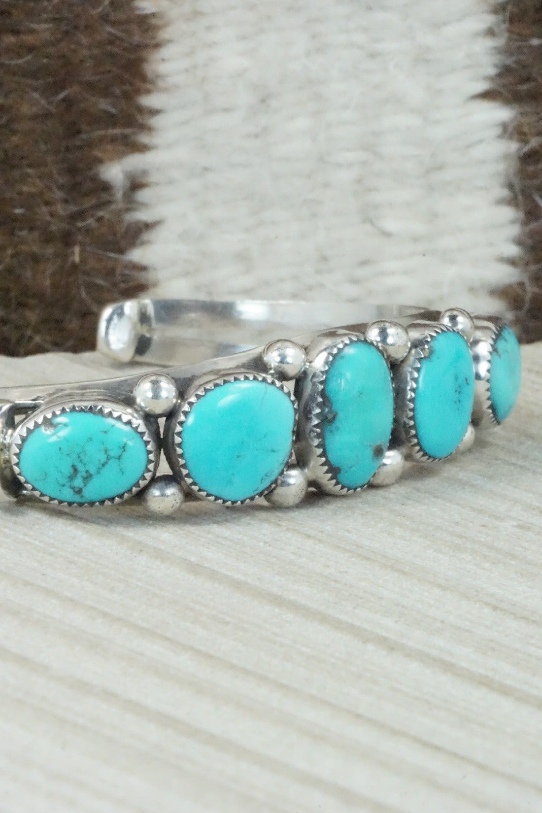 Turquoise & Sterling Silver Bracelet - Priscilla Reeder